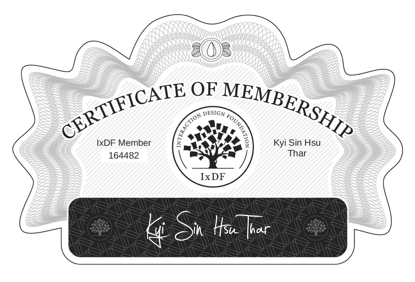 Certificate of Membership – Kyi Sin Hsu Thar
