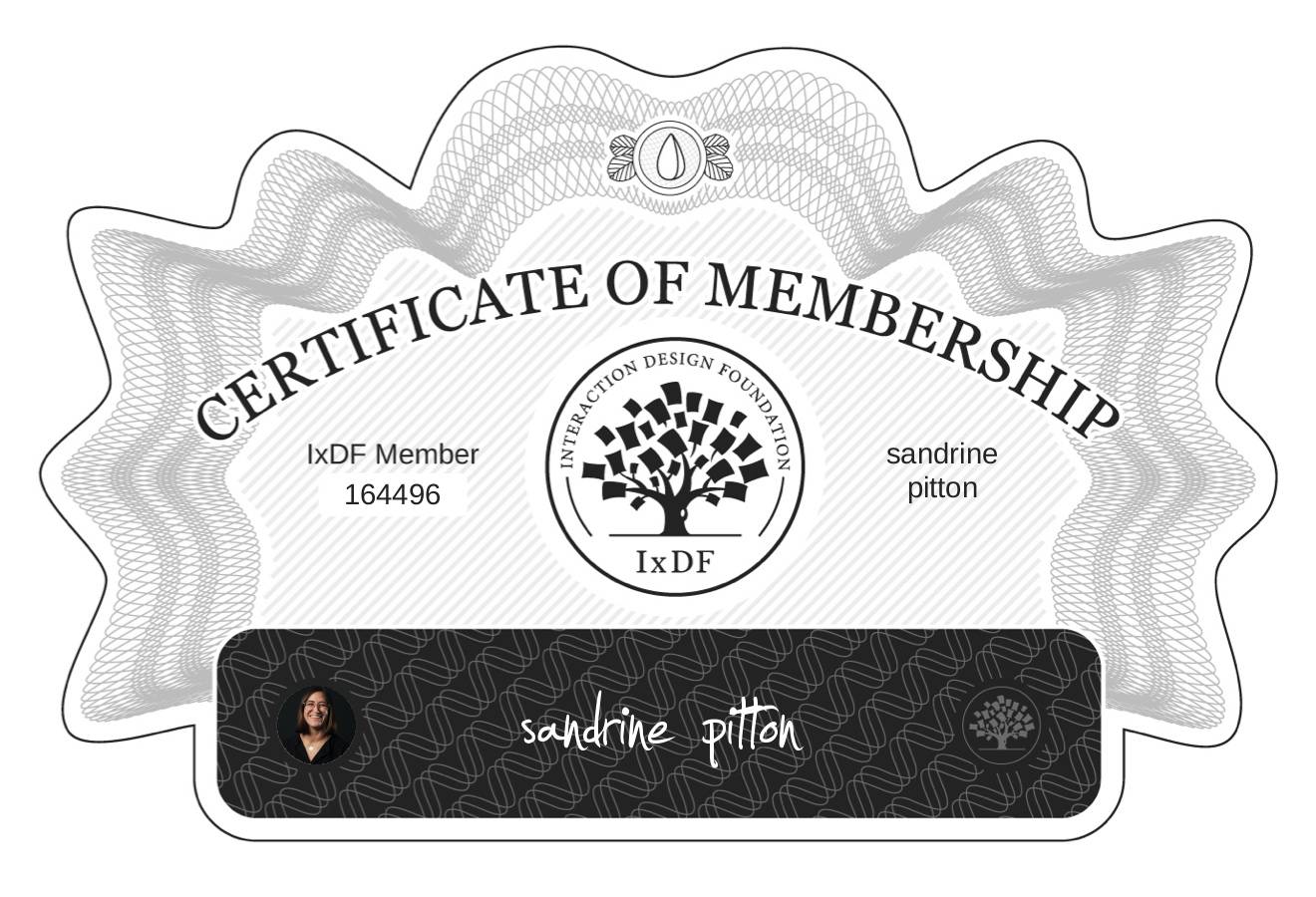 Certificate of Membership – sandrine pitton