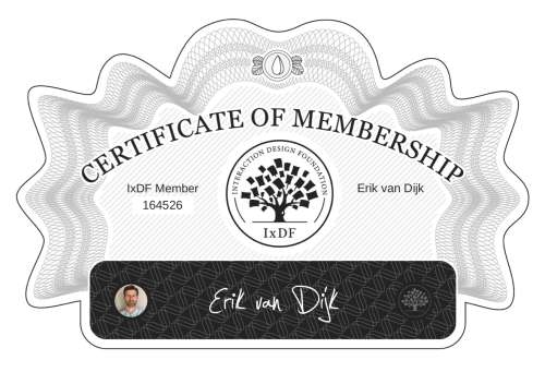 Certificate of Membership – Erik van Dijk