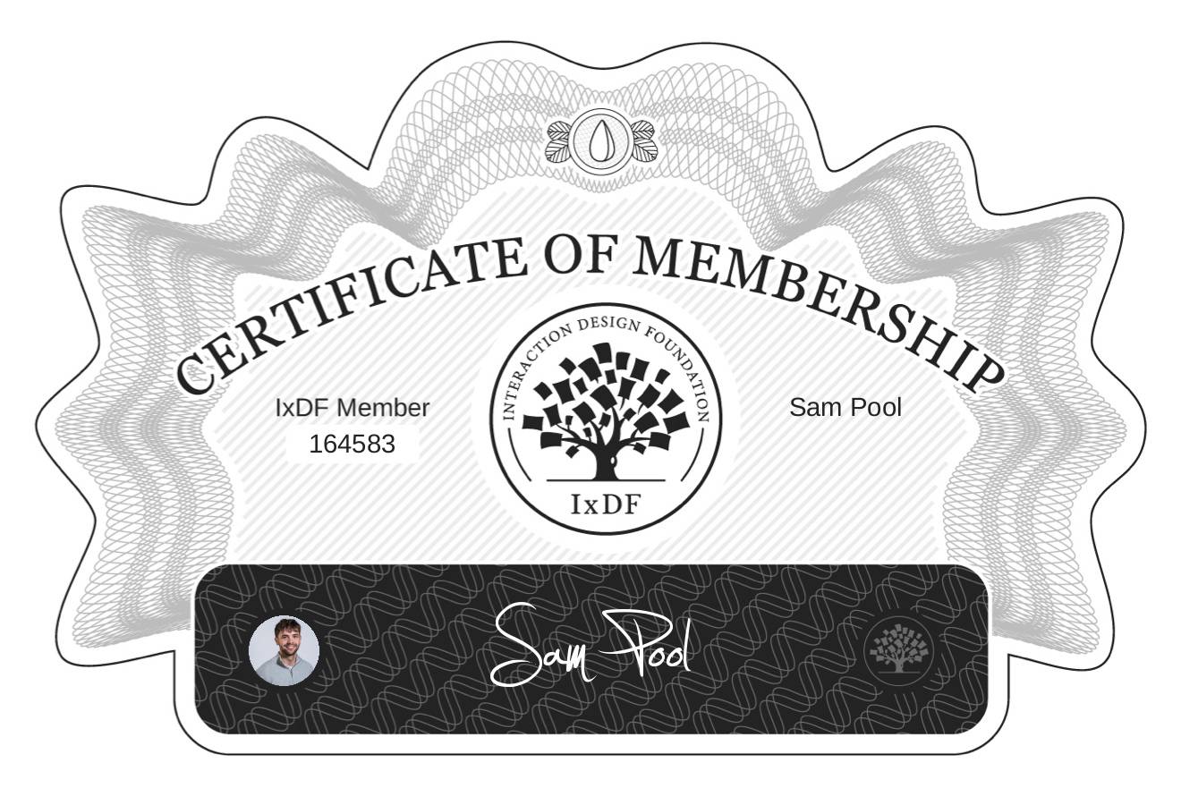 Certificate of Membership – Sam Pool