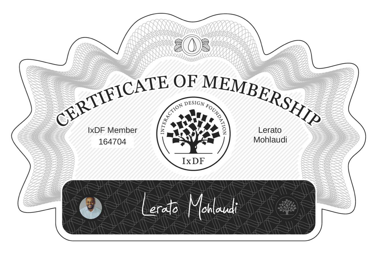 Certificate of Membership – Lerato Mohlaudi