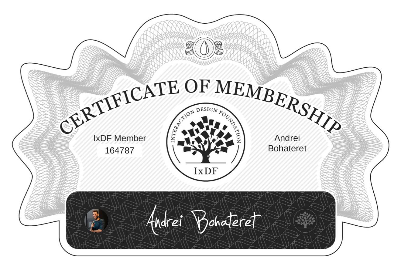 Certificate of Membership – Andrei Bohateret
