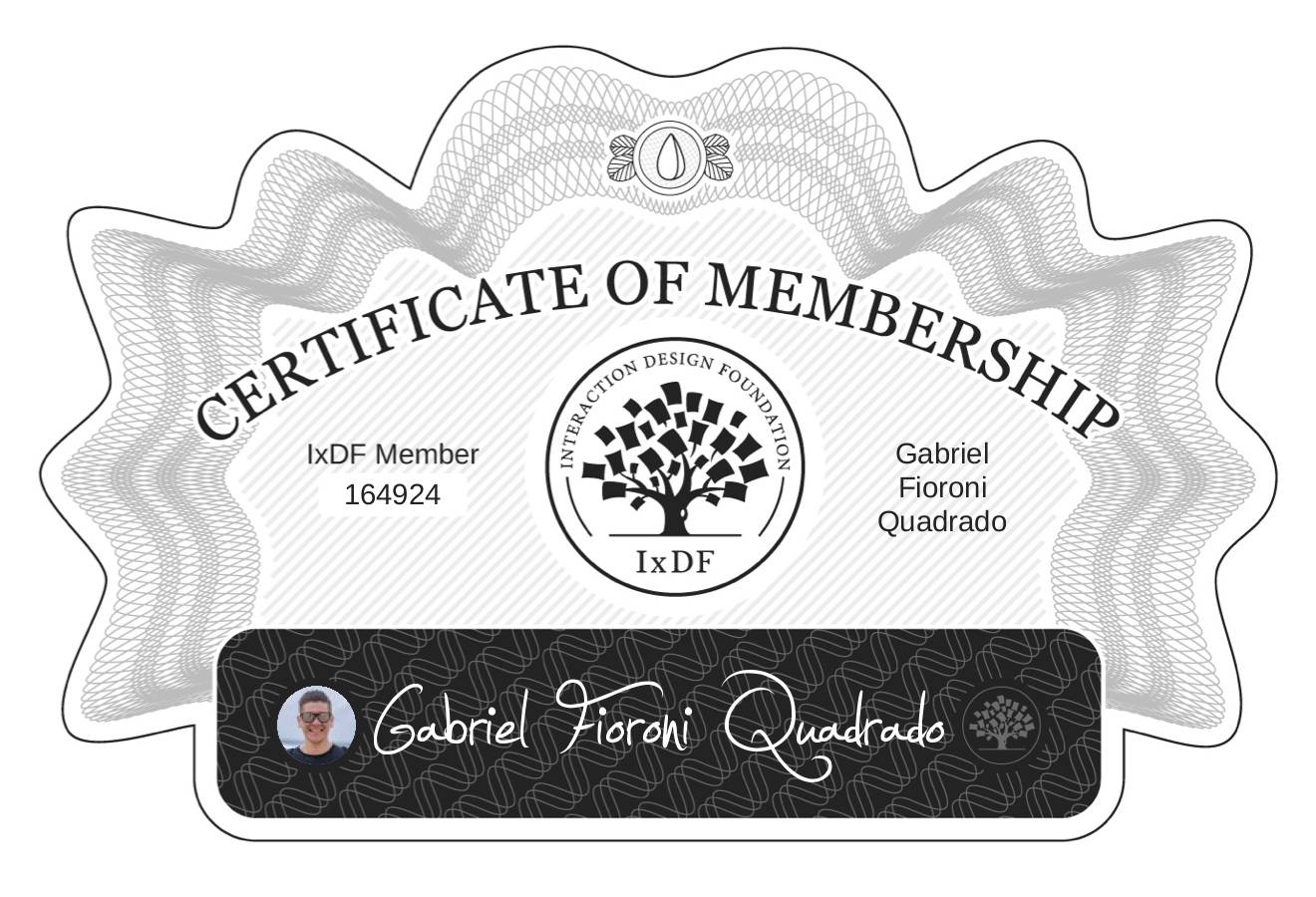Certificate of Membership – Gabriel Fioroni Quadrado