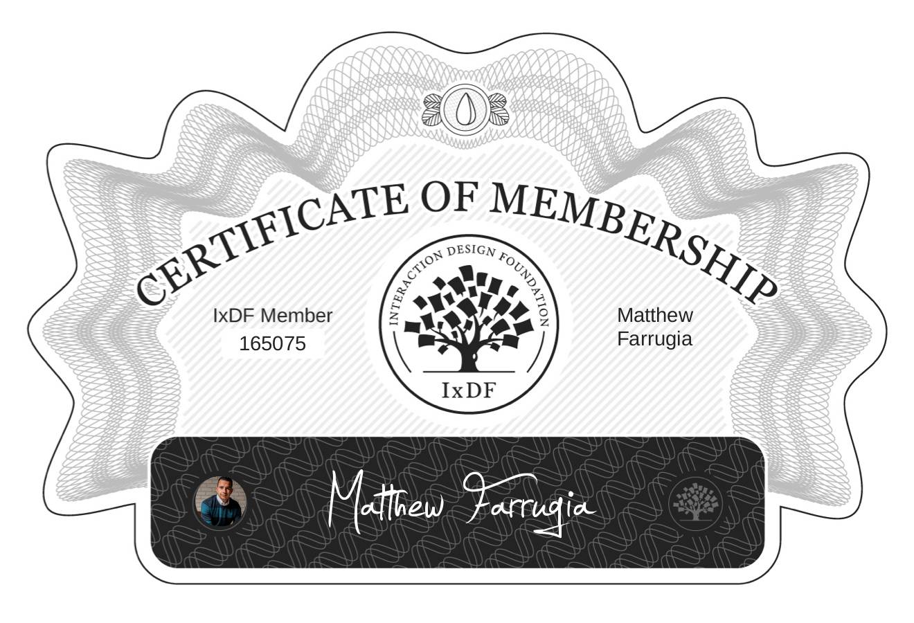 Certificate of Membership – Matthew Farrugia