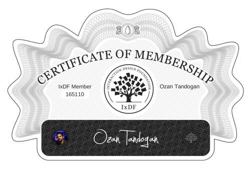 Certificate of Membership – Ozan Tandogan