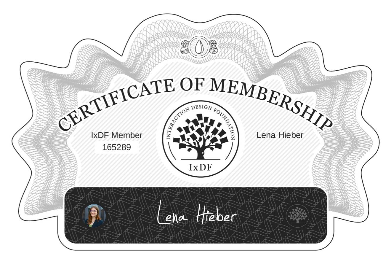 Certificate of Membership – Lena Hieber