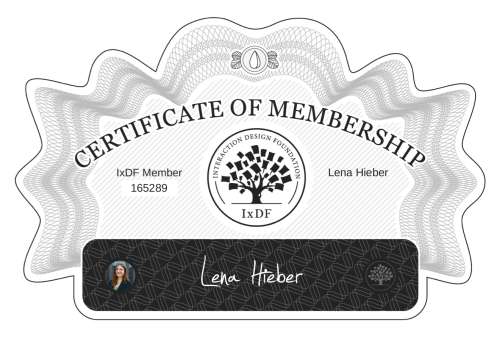 Certificate of Membership – Lena Hieber