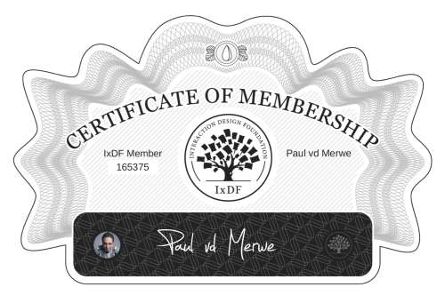 Certificate of Membership – Paul vd Merwe