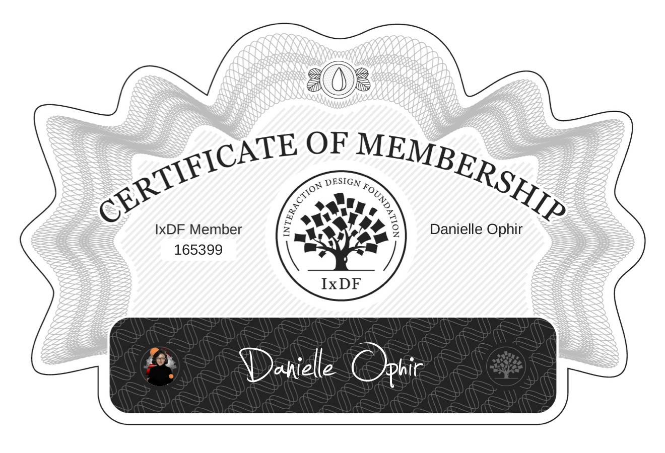 Certificate of Membership – Danielle Ophir
