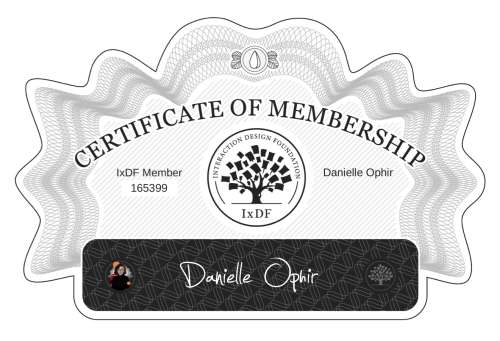 Certificate of Membership – Danielle Ophir