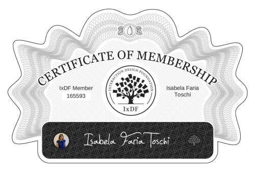 Certificate of Membership – Isabela Faria Toschi