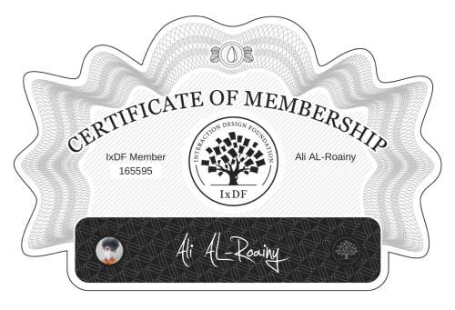 Certificate of Membership – Ali AL-Roainy