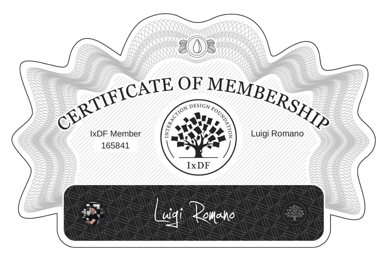 Certificate of Membership – Luigi Romano