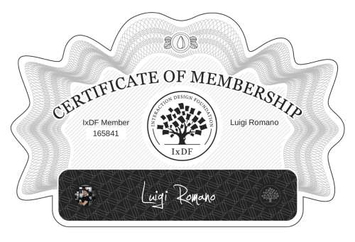 Certificate of Membership – Luigi Romano