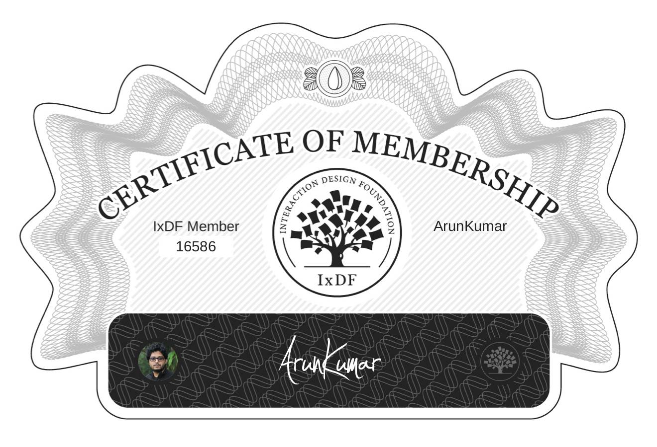 Certificate of Membership – ArunKumar