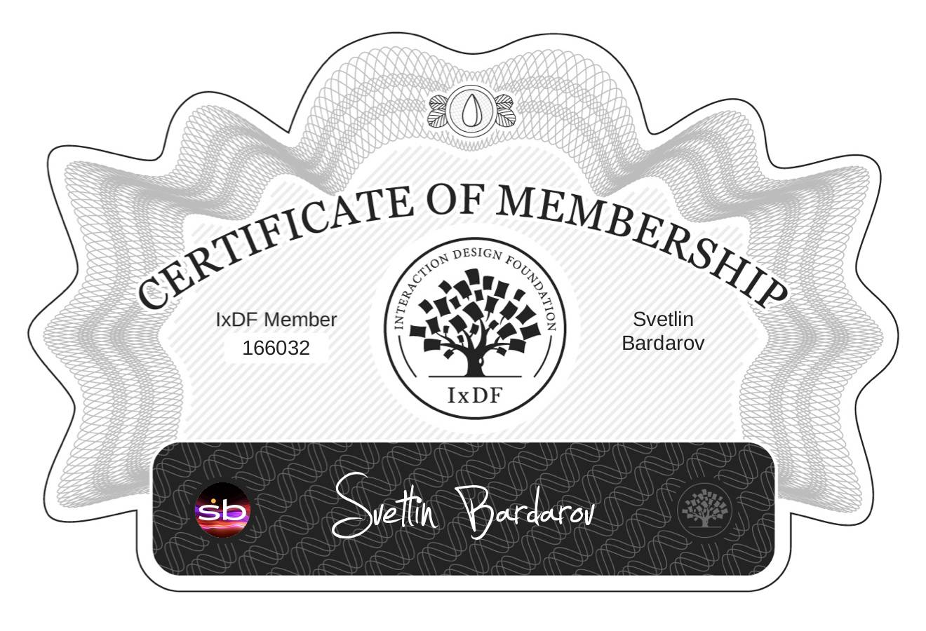 Certificate of Membership – Svetlin Bardarov
