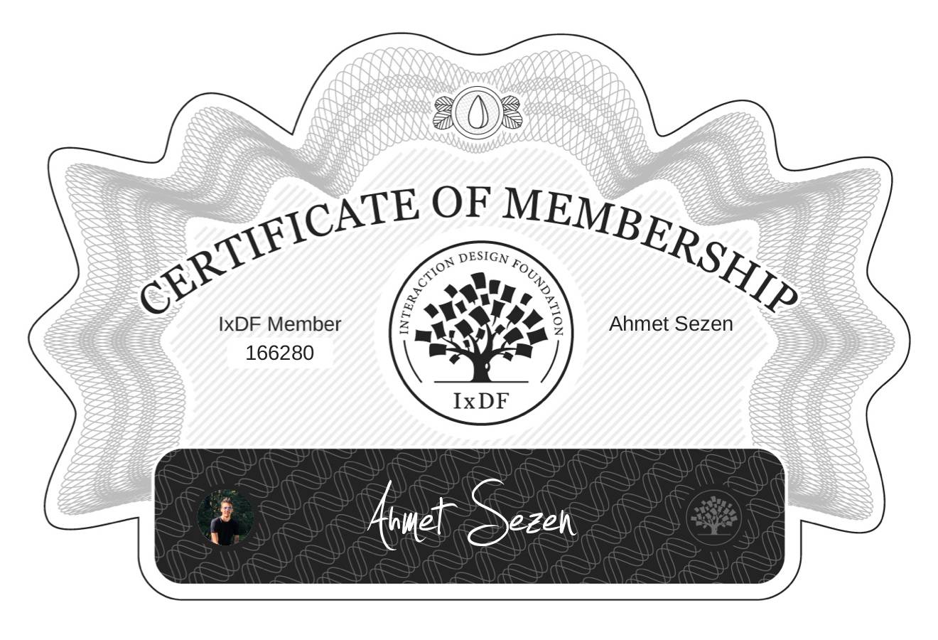 Certificate of Membership – Ahmet Sezen