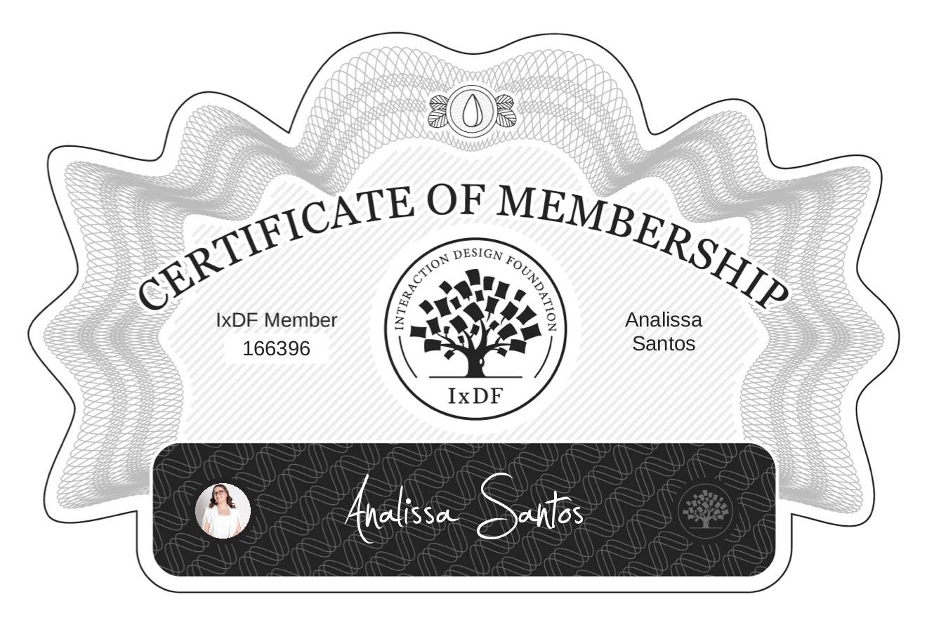 Certificate of Membership – Analissa Santos