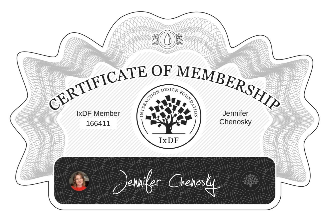 Certificate of Membership – Jennifer Chenosky