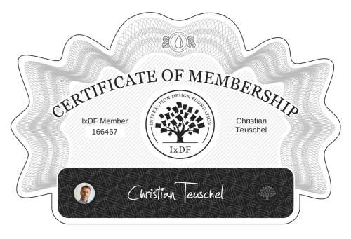 Certificate of Membership – Christian Teuschel