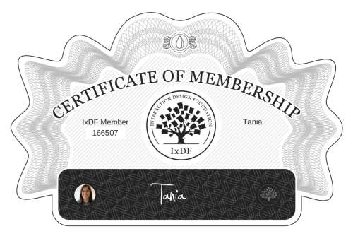 Certificate of Membership – Tania
