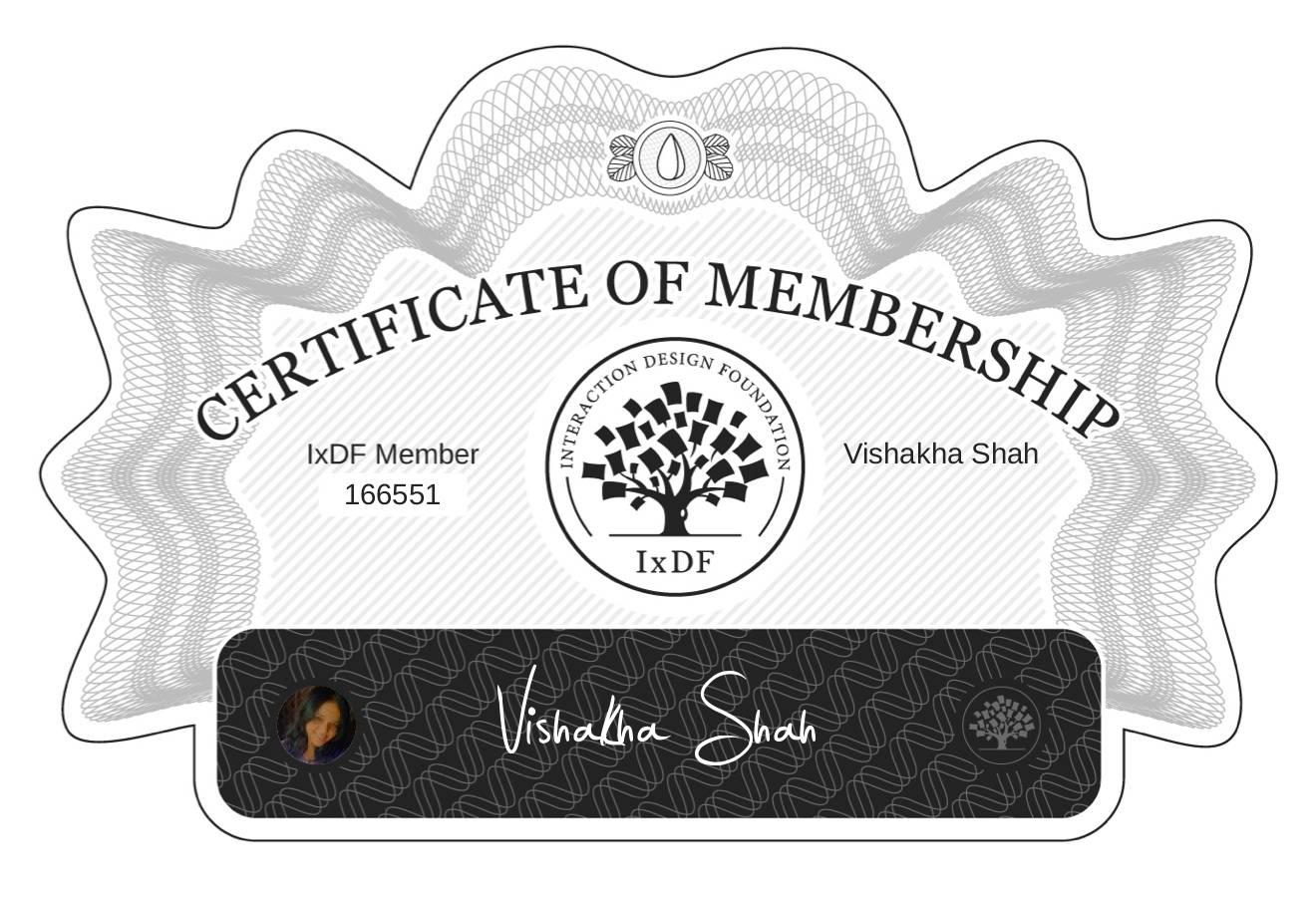 Certificate of Membership – Vishakha Shah