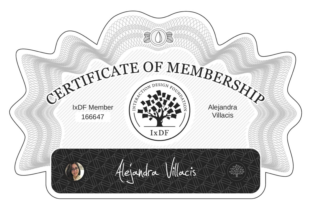 Certificate of Membership – Alejandra Villacis