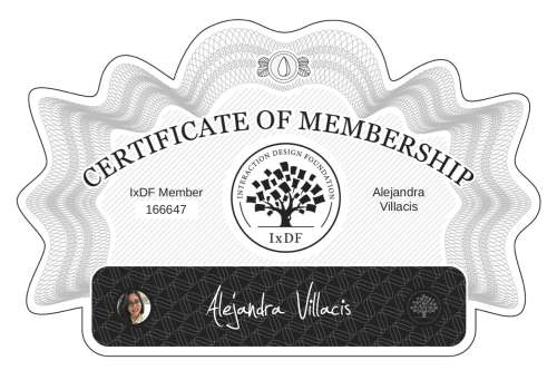Certificate of Membership – Alejandra Villacis