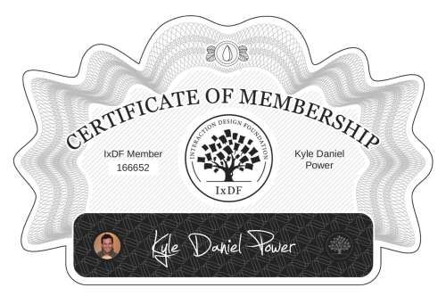 Certificate of Membership – Kyle Daniel Power