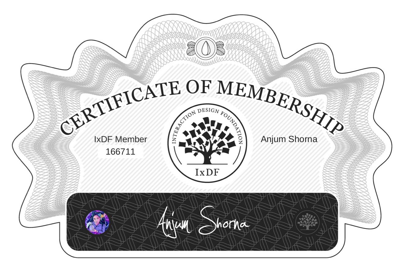 Certificate of Membership – Anjum Shorna
