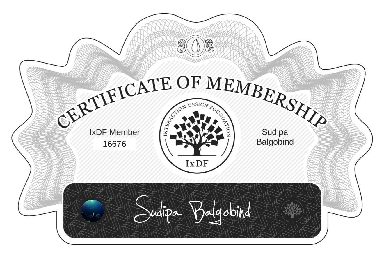 Certificate of Membership – Sudipa Balgobind