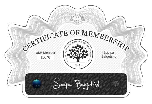 Certificate of Membership – Sudipa Balgobind