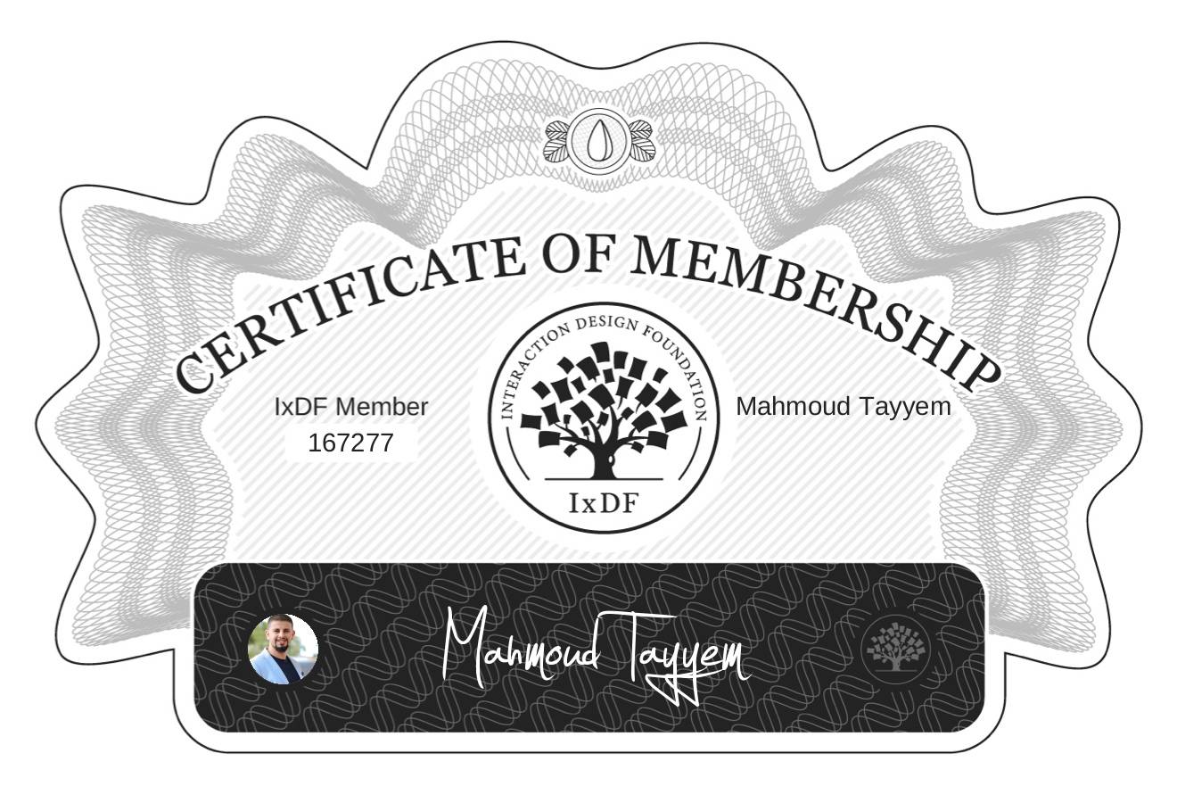Certificate of Membership – Mahmoud Tayyem