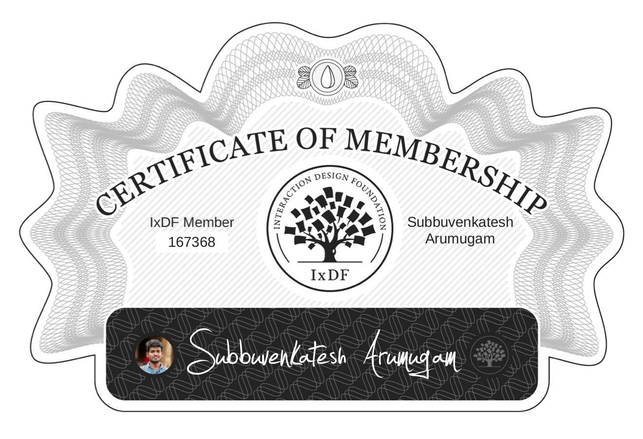 Certificate of Membership – Subbuvenkatesh Arumugam