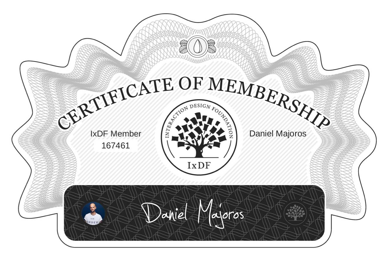 Certificate of Membership – Daniel Majoros
