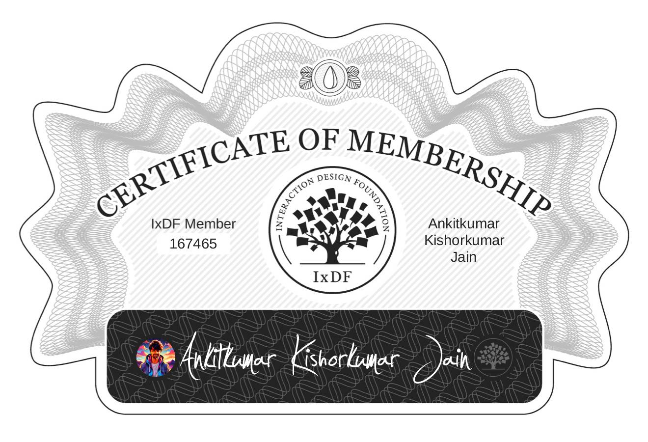 Certificate of Membership – Ankitkumar Kishorkumar Jain
