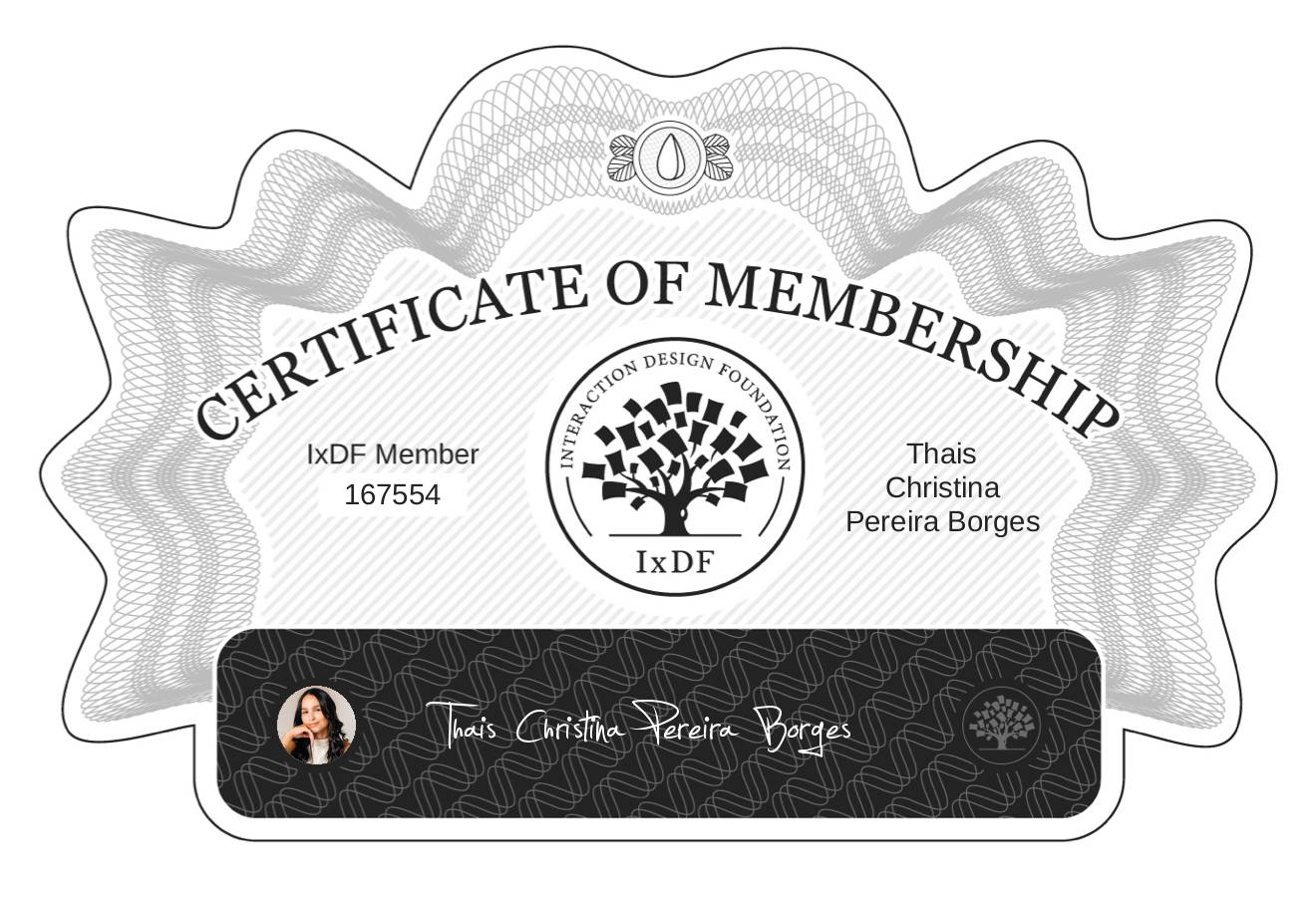 Certificate of Membership – Thais Christina Pereira Borges