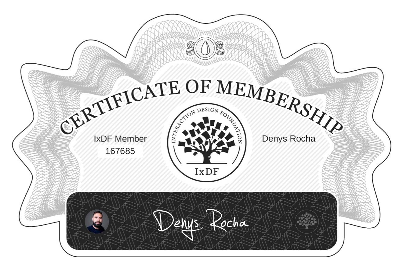 Certificate of Membership – Denys Rocha