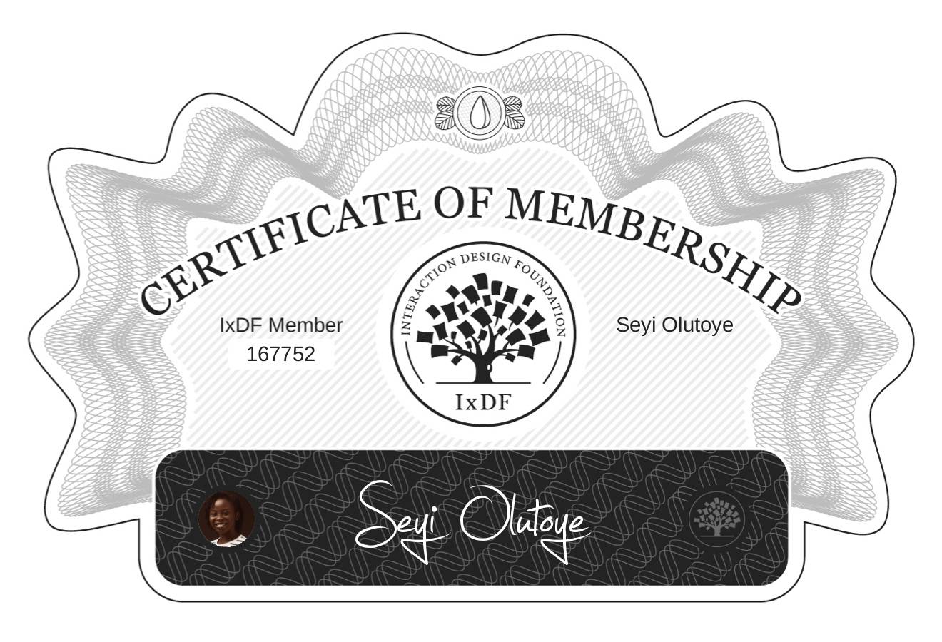 Certificate of Membership – Seyi Olutoye