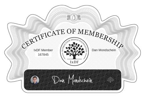 Certificate of Membership – Dan Mondschein