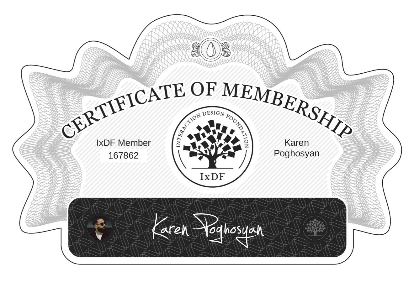 Certificate of Membership – Karen Poghosyan