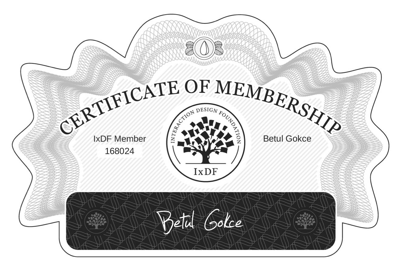 Certificate of Membership – Betul Gokce