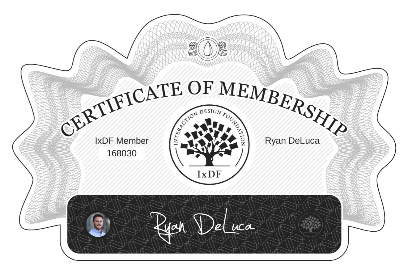 Certificate of Membership – Ryan DeLuca