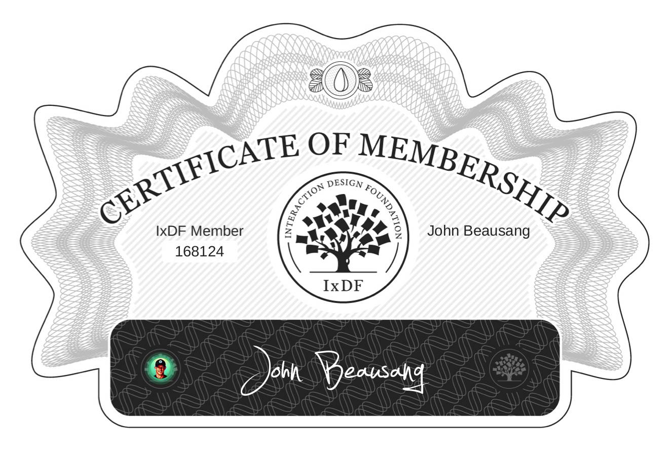 Certificate of Membership – John Beausang