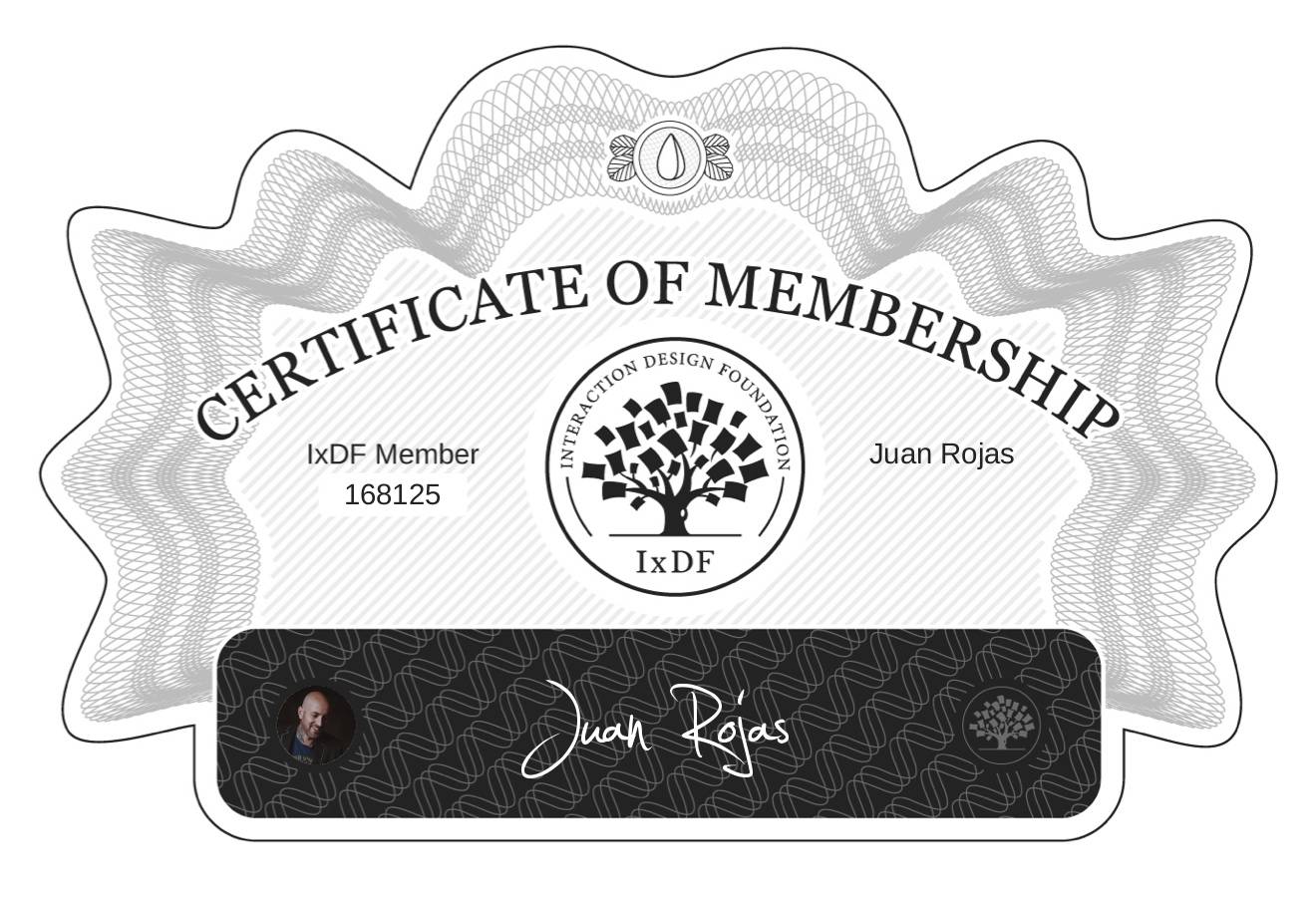 Certificate of Membership – Juan Rojas