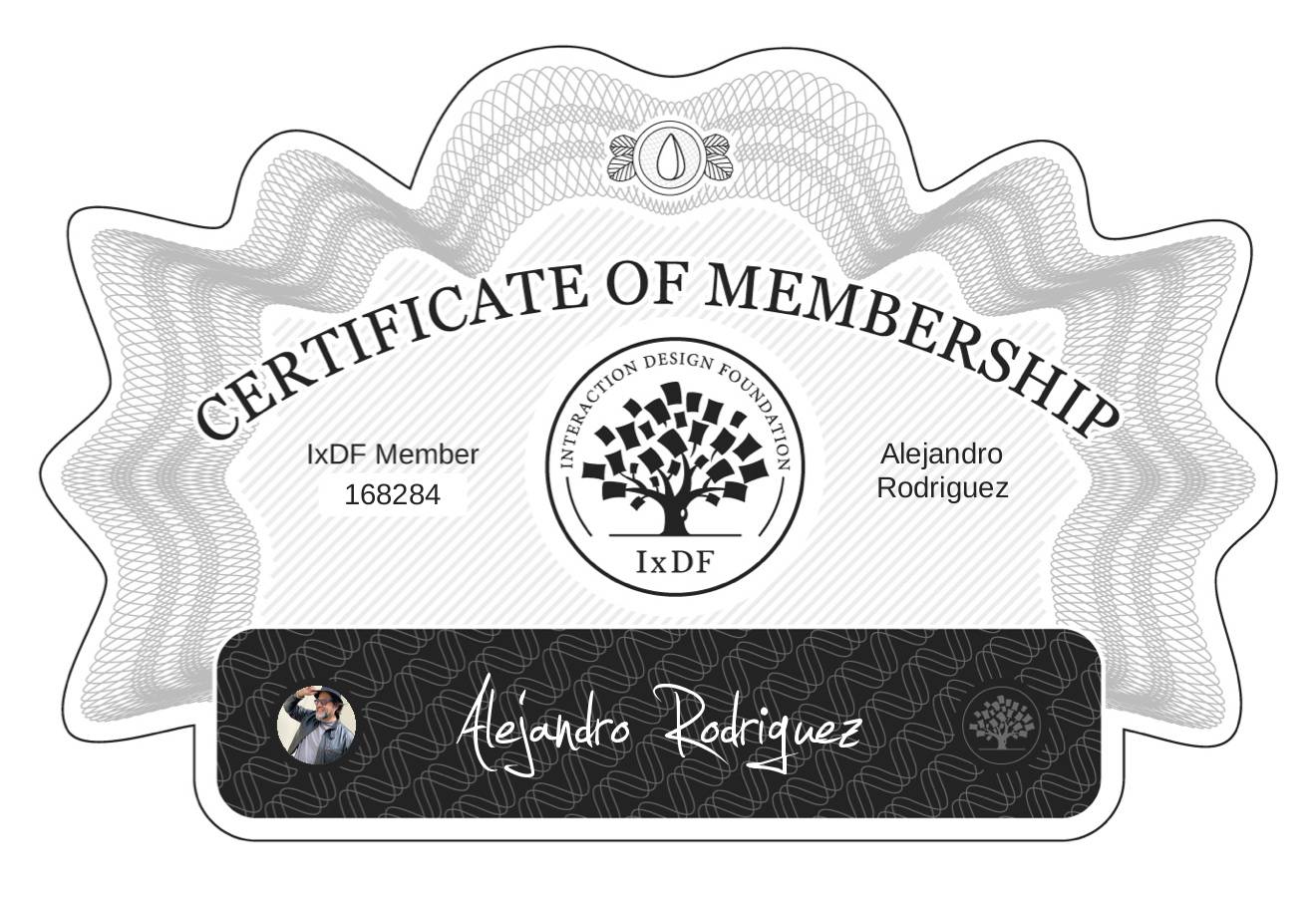 Certificate of Membership – Alejandro Rodríguez