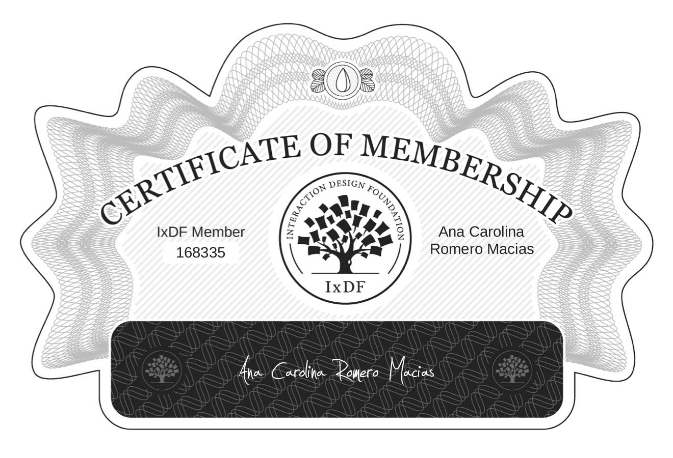 Certificate of Membership – Ana Carolina Romero Macias