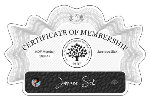 Certificate of Membership – Jannaee Sick