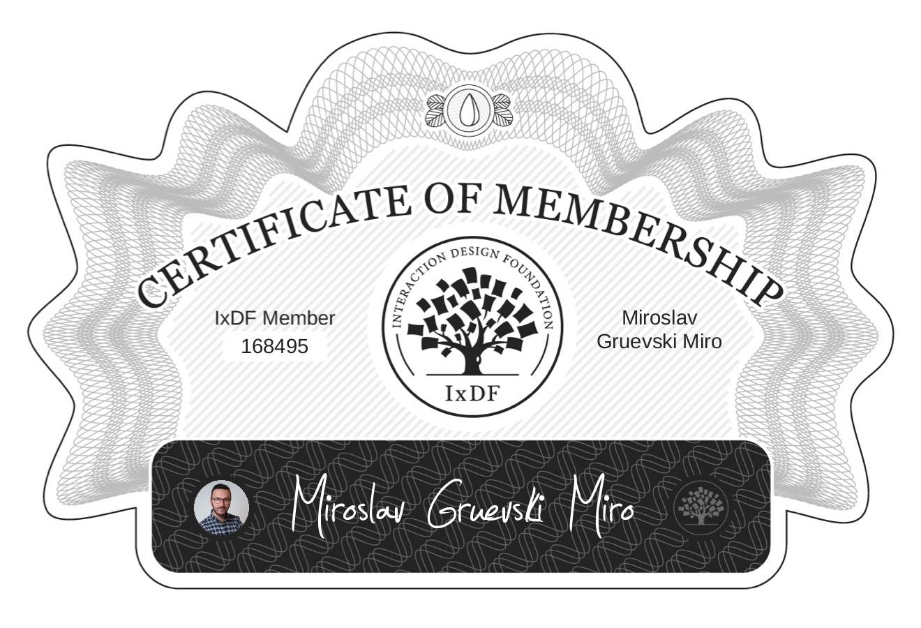Certificate of Membership – Miroslav Gruevski Miro