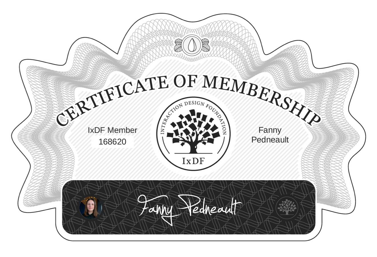 Certificate of Membership – Fanny Pedneault